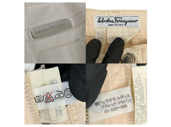 Pantalones de algodón Salvatore Ferragamo Blanco - vista 3