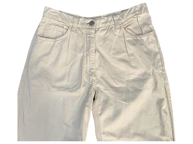 Pantalones de algodón Salvatore Ferragamo Blanco - vista 4