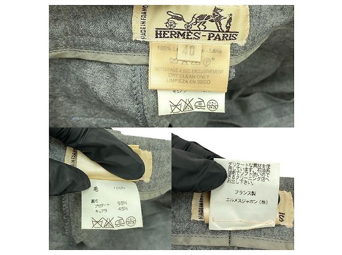 Hermès Pantalones de lana Hermes Gris - vista 3