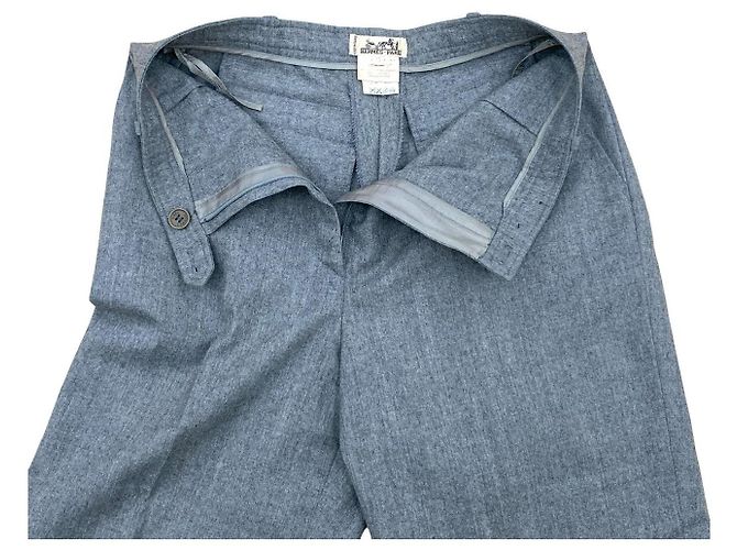 Hermès Pantalones de lana Hermes Gris - vista 5