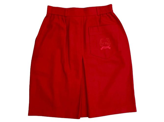 Falda de lana Christian Dior Roja - vista 2
