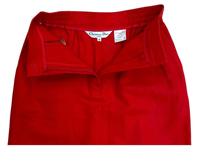 Falda de lana Christian Dior Roja - vista 5