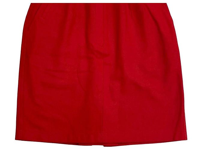 Falda de lana Christian Dior Roja - vista 6