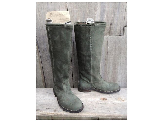 Botas Fiorentini+Baker Fabula Old Trafford Verde Oliva Ante - vista 2