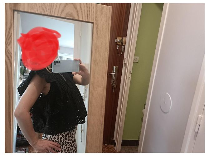 Top Ganni de algodón negro con bordado inglés - vista 2