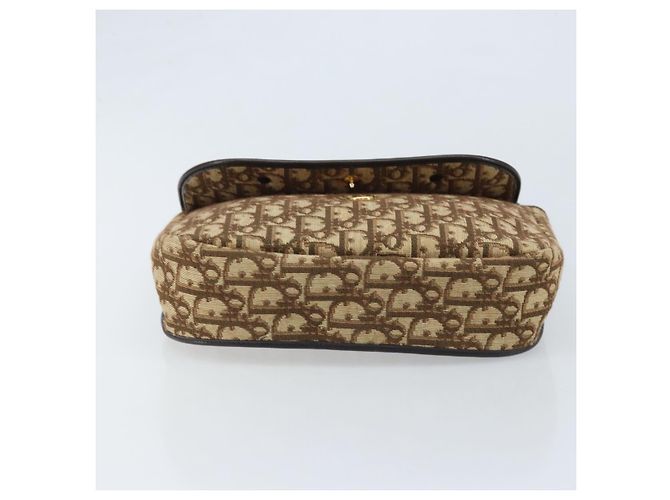 Borsa a Spalla in Tela Trotter Christian Dior Marrone Oro Auth YKZ048 D'oro - vista 5