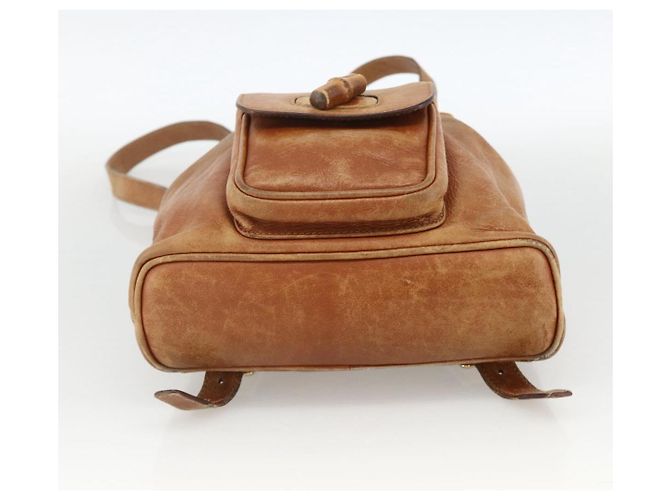 Zaino in pelle Gucci Bamboo marrone oro 003 1956 0030 Auth 174185 D'oro - vista 5