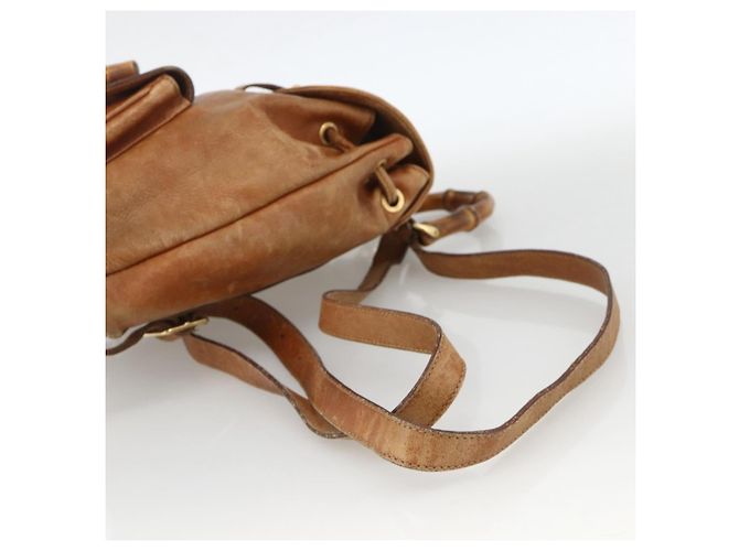 Zaino in pelle Gucci Bamboo marrone oro 003 1956 0030 Auth 174185 D'oro - vista 8