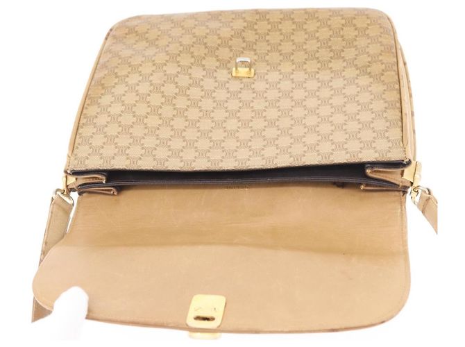 16 Céline CELINE Macadam Canvas Schultertasche PVC Beige Gold Auth AMZ561 Golden - Ansicht 10