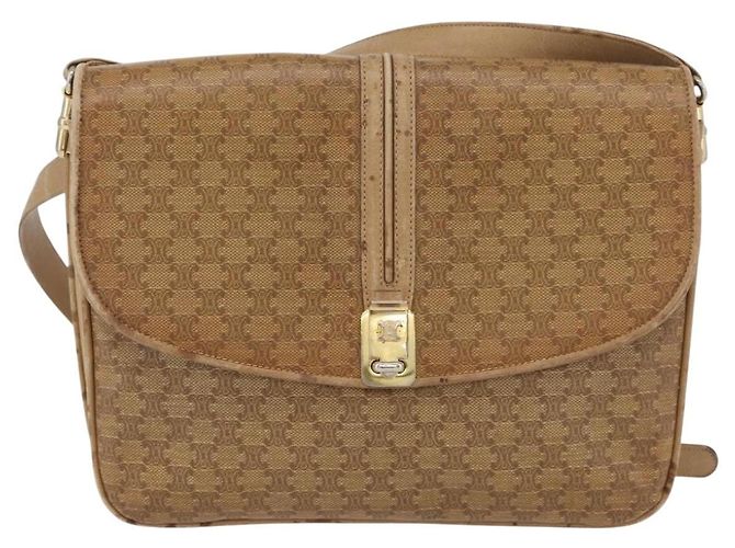 16 Céline CELINE Macadam Canvas Schultertasche PVC Beige Gold Auth AMZ561 Golden - Ansicht 13