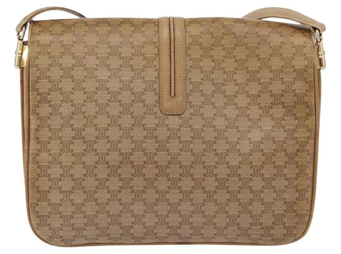 16 Céline CELINE Macadam Canvas Schultertasche PVC Beige Gold Auth AMZ561 Golden - Ansicht 2