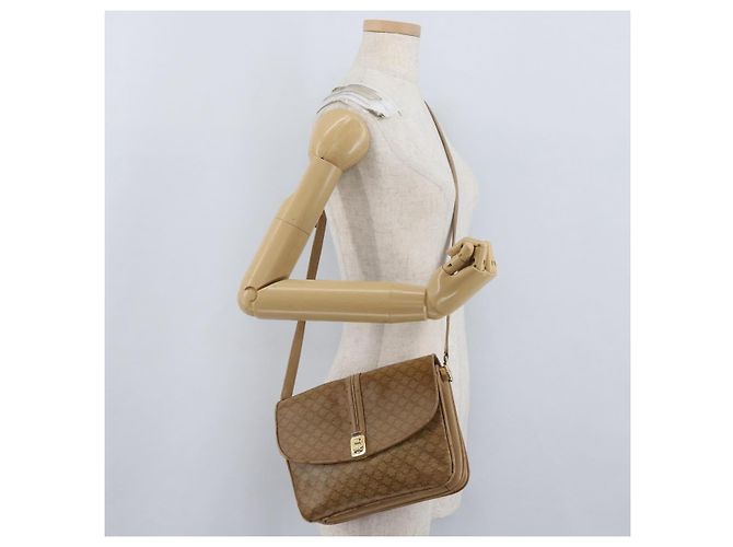 16 Céline CELINE Macadam Canvas Schultertasche PVC Beige Gold Auth AMZ561 Golden - Ansicht 26