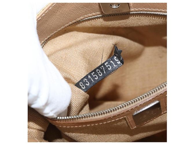 Borsa a Spalla FENDI Nylon Beige Argento Autentica INZ061 - vista 12