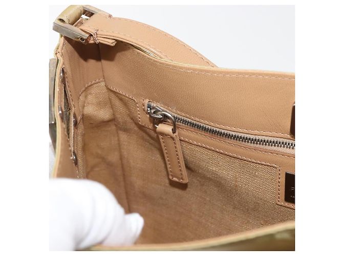 Borsa a Spalla FENDI Nylon Beige Argento Autentica INZ061 - vista 21