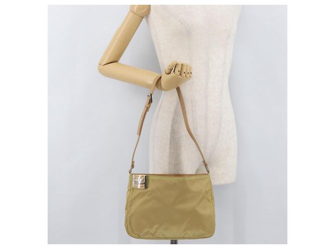 Borsa a Spalla FENDI Nylon Beige Argento Autentica INZ061 - vista 23