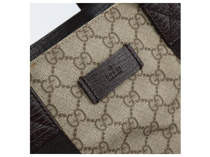 Borsa a Mano GUCCI GG Supreme PVC Argento Beige 141976 Auth YKZ182 - vista 17