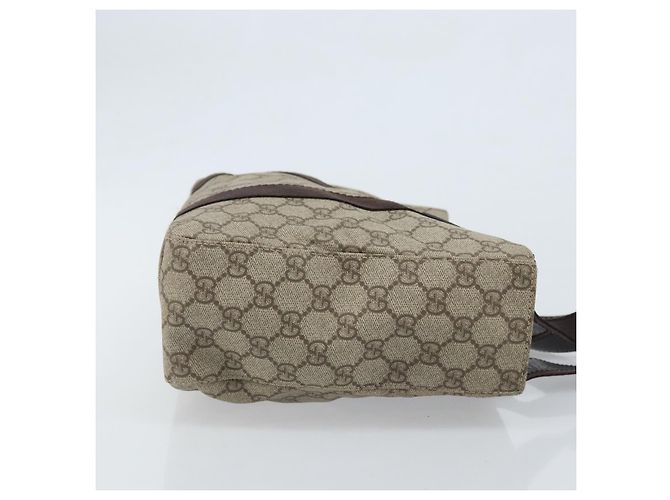 Borsa a Mano GUCCI GG Supreme PVC Argento Beige 141976 Auth YKZ182 - vista 3