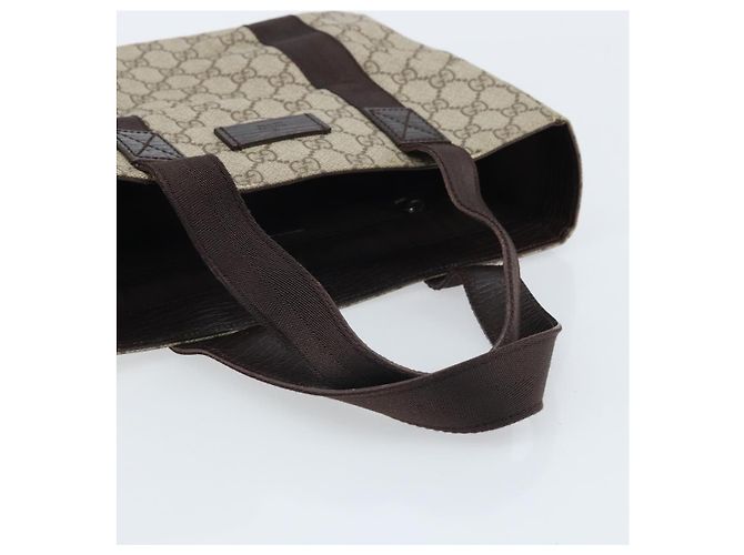 Borsa a Mano GUCCI GG Supreme PVC Argento Beige 141976 Auth YKZ182 - vista 7