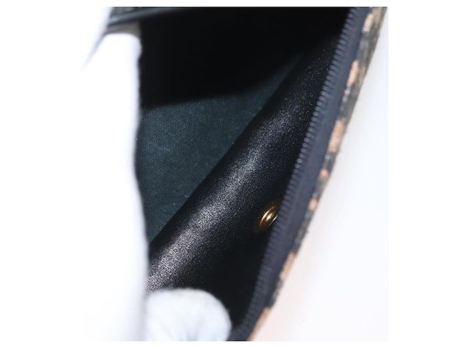 Borsa a Spalla in Tela Trotter Christian Dior Blu Navy Oro Auth ka3744 D'oro - vista 21