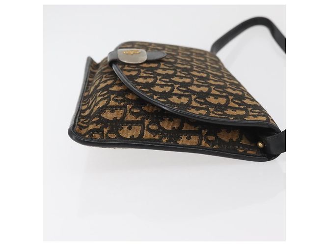 Borsa a Spalla in Tela Trotter Christian Dior Blu Navy Oro Auth ka3744 D'oro - vista 3