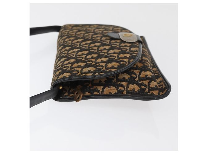 Borsa a Spalla in Tela Trotter Christian Dior Blu Navy Oro Auth ka3744 D'oro - vista 4