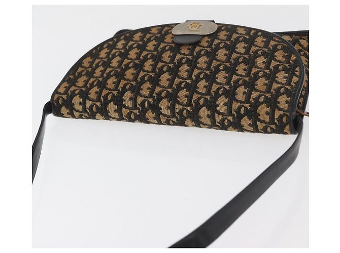 Borsa a Spalla in Tela Trotter Christian Dior Blu Navy Oro Auth ka3744 D'oro - vista 6