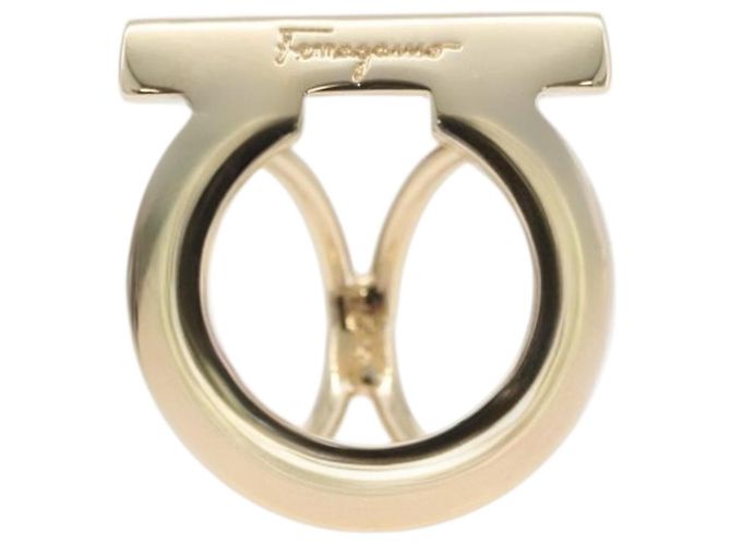 Anello Gancini in metallo dorato Salvatore Ferragamo Auth 174694A D'oro - vista 2