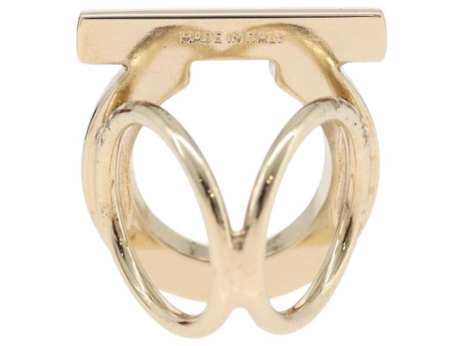 Anello Gancini in metallo dorato Salvatore Ferragamo Auth 174694A D'oro - vista 3