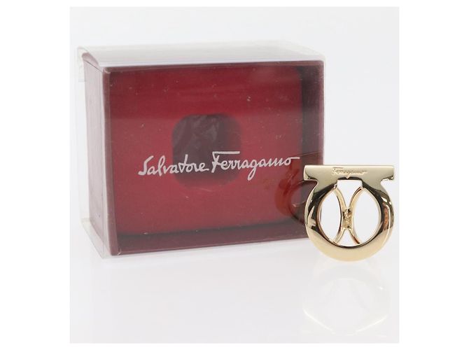 Anello Gancini in metallo dorato Salvatore Ferragamo Auth 174694A D'oro - vista 8