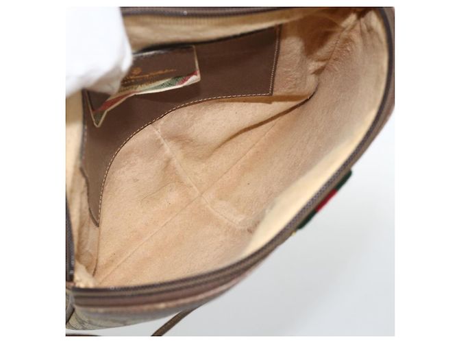 Borsa Sherry Line GG Supreme Web di GUCCI in PVC beige, oro e rosso 904 02 047 Auth YKZ1597 D'oro - vista 10