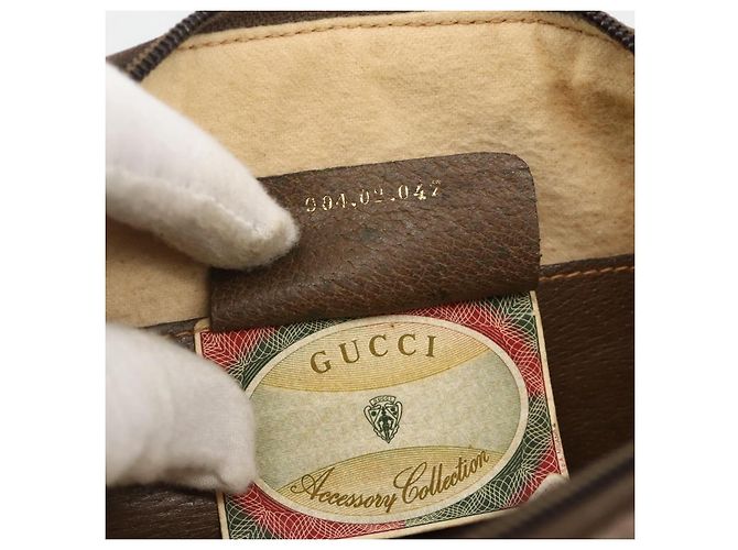 Borsa Sherry Line GG Supreme Web di GUCCI in PVC beige, oro e rosso 904 02 047 Auth YKZ1597 D'oro - vista 12