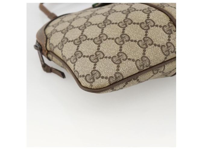 Borsa Sherry Line GG Supreme Web di GUCCI in PVC beige, oro e rosso 904 02 047 Auth YKZ1597 D'oro - vista 15
