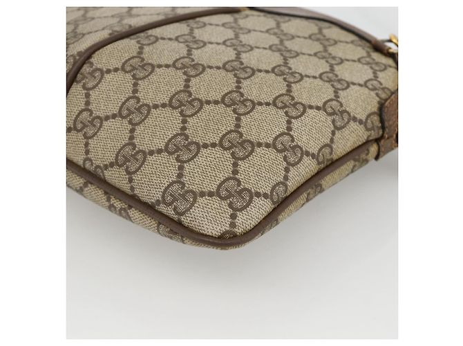 Borsa Sherry Line GG Supreme Web di GUCCI in PVC beige, oro e rosso 904 02 047 Auth YKZ1597 D'oro - vista 16