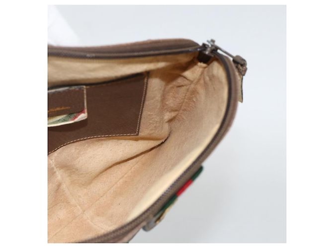 Borsa Sherry Line GG Supreme Web di GUCCI in PVC beige, oro e rosso 904 02 047 Auth YKZ1597 D'oro - vista 19
