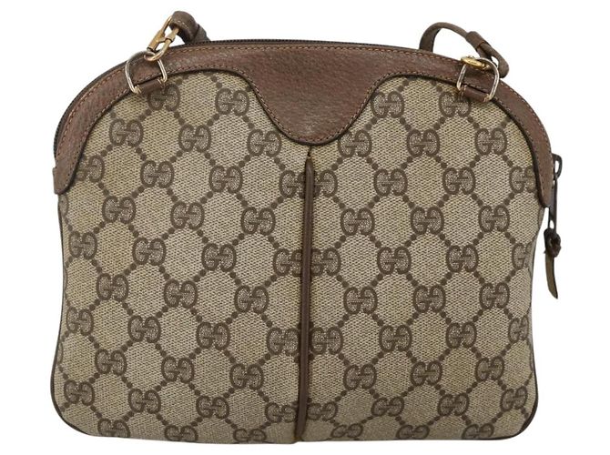 Borsa Sherry Line GG Supreme Web di GUCCI in PVC beige, oro e rosso 904 02 047 Auth YKZ1597 D'oro - vista 2