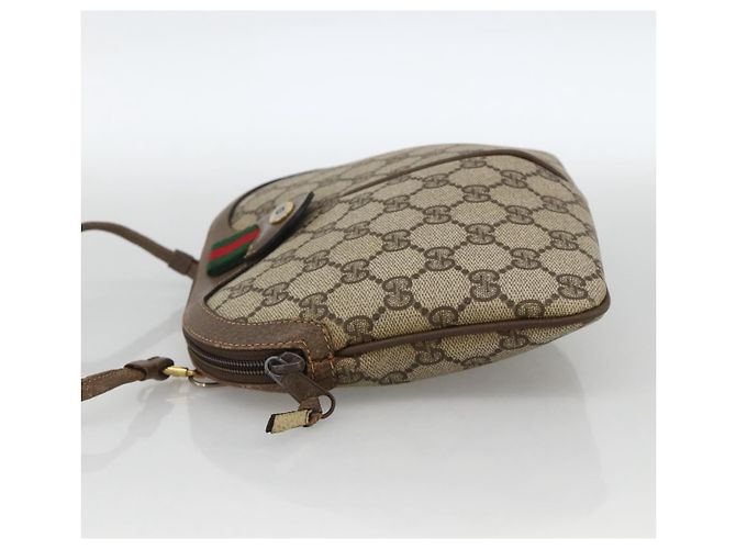 Borsa Sherry Line GG Supreme Web di GUCCI in PVC beige, oro e rosso 904 02 047 Auth YKZ1597 D'oro - vista 3