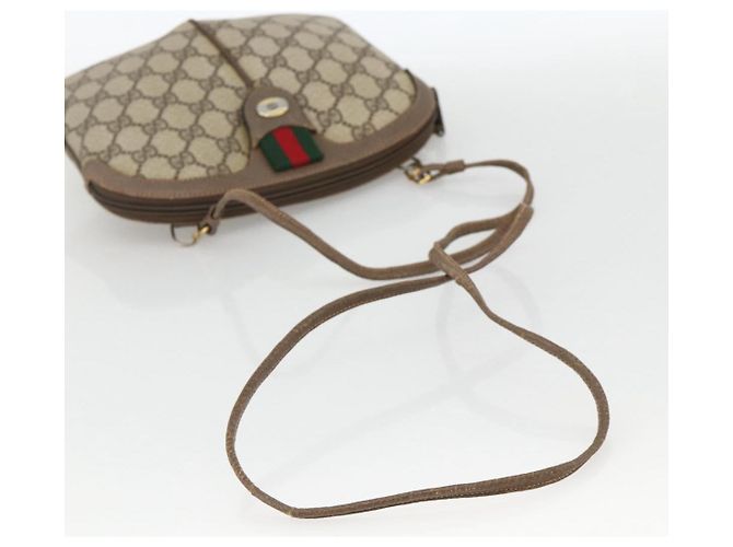 Borsa Sherry Line GG Supreme Web di GUCCI in PVC beige, oro e rosso 904 02 047 Auth YKZ1597 D'oro - vista 7