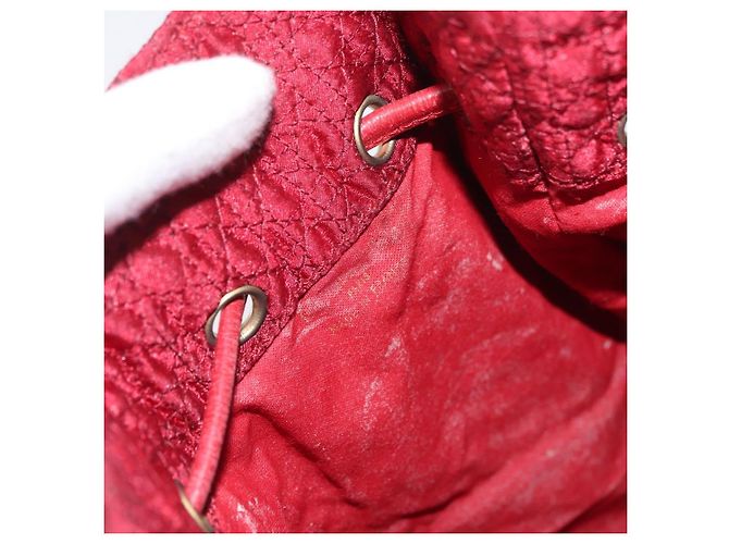 Pochette Canage in Nylon Rosso Oro Auth AMZ069 Christian Dior D'oro - vista 11