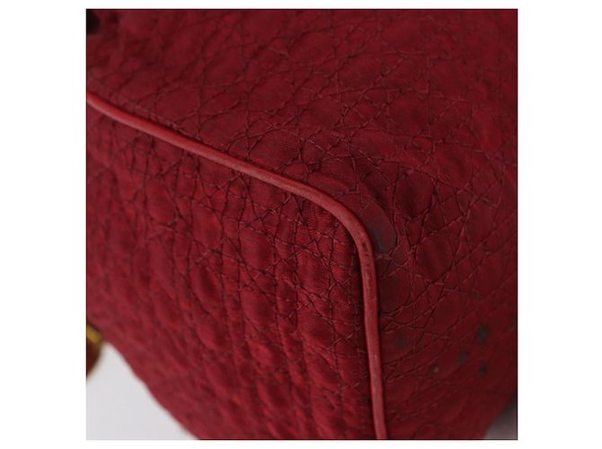 Pochette Canage in Nylon Rosso Oro Auth AMZ069 Christian Dior D'oro - vista 15