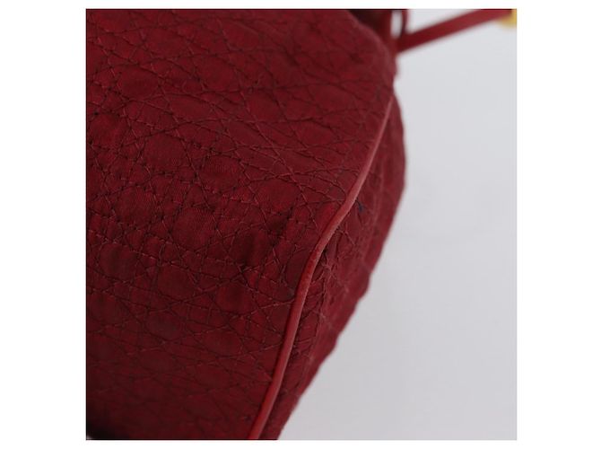 Pochette Canage in Nylon Rosso Oro Auth AMZ069 Christian Dior D'oro - vista 16
