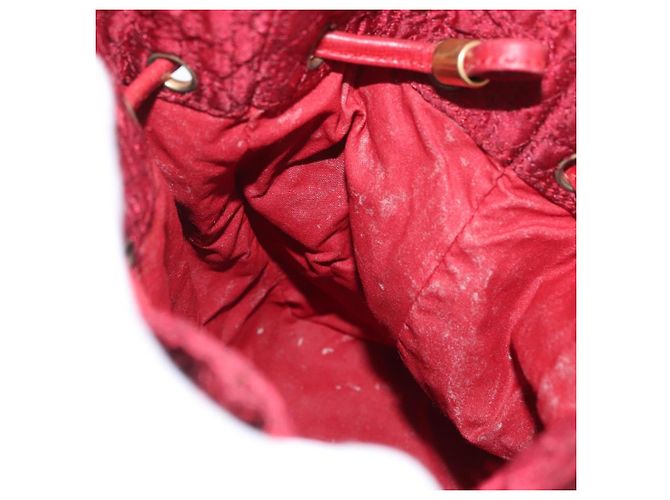 Pochette Canage in Nylon Rosso Oro Auth AMZ069 Christian Dior D'oro - vista 17