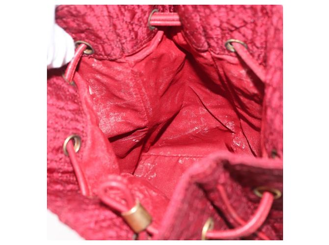 Pochette Canage in Nylon Rosso Oro Auth AMZ069 Christian Dior D'oro - vista 18