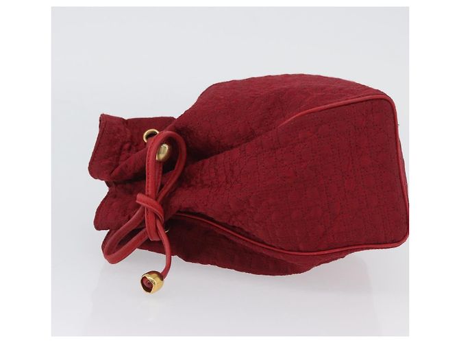 Pochette Canage in Nylon Rosso Oro Auth AMZ069 Christian Dior D'oro - vista 4