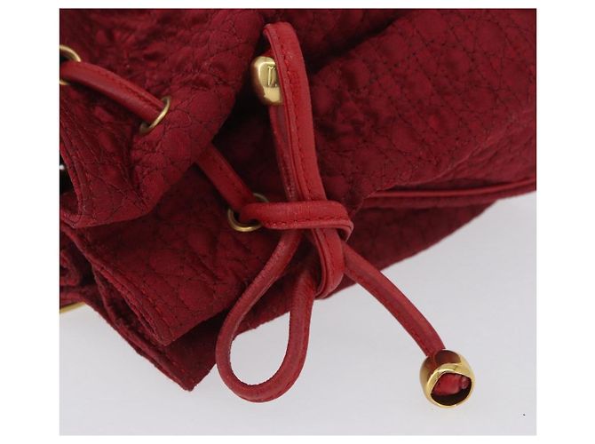 Pochette Canage in Nylon Rosso Oro Auth AMZ069 Christian Dior D'oro - vista 8