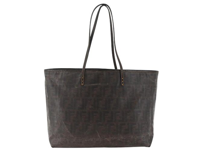 FENDI Zucca Canvas Tote Bag Schwarz Braun Auth YKZ1039 - Ansicht 13