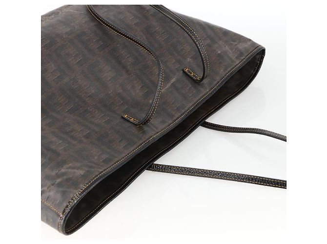FENDI Zucca Canvas Tote Bag Schwarz Braun Auth YKZ1039 - Ansicht 6