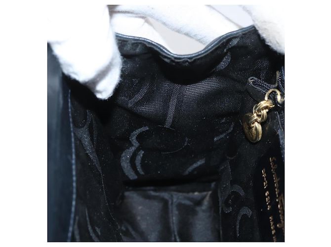 Borsa a mano Vala in pelle blu navy e oro di Salvatore Ferragamo Auth hk3588 D'oro - vista 19