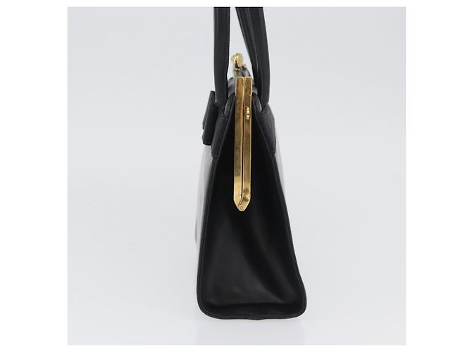 Borsa a mano Vala in pelle blu navy e oro di Salvatore Ferragamo Auth hk3588 D'oro - vista 3