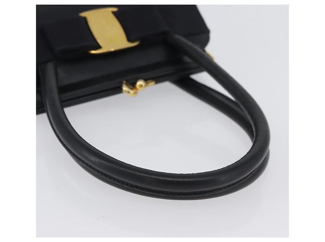 Borsa a mano Vala in pelle blu navy e oro di Salvatore Ferragamo Auth hk3588 D'oro - vista 7