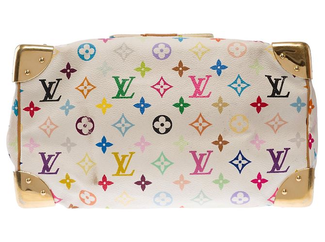 Borsa LOUIS VUITTON Speedy in Tela Bianca - 103457 Bianco - vista 11